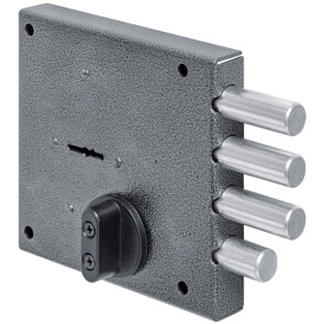 Замок накладной сувальдный с задвижкой «111.11.043» 5 кл. Хром