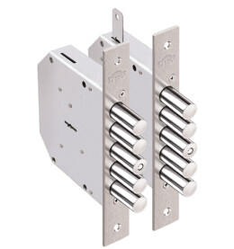 Замок врезной сувальдный «Гранит 1.06.02» с тягами, 5 кл. Хром