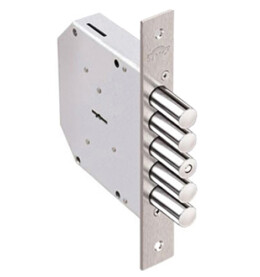 Замок врезной сувальдный «Гранит 1.06.02» с тягами, 5 кл. (длинный ключ) Хром