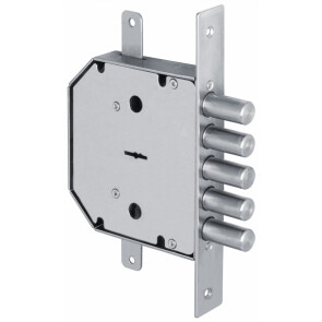 Замок врезной сувальдный «GS-SM 002» с тягами, 5 кл. Хром