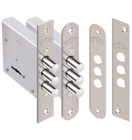 Замок врезной сувальдный «Кремень 1.04.04» 5 кл. Хром