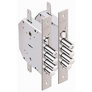 Замок врезной сувальдный с задвижкой и защёлкой «Гранит 1.06.42» левый с тягами, 5 кл. Хром