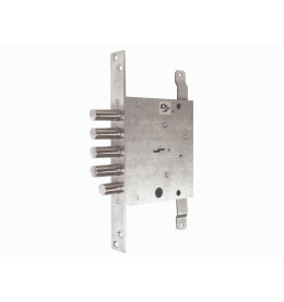 Замок врезной сувальдный с задвижкой «ЗВ8 142.1.0» с тягами, 5 кл. Хром