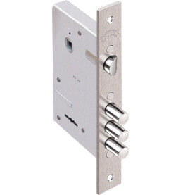 Замок врезной сувальдный с защёлкой «Кремень 1.04.27» 5 кл. Хром