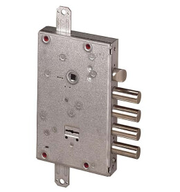 Замок врезной сувальдный с защёлкой «NEW CAMBIO FACILE 57.665.48» (тех. упаковка), ключ 44 мм Хром