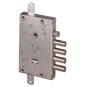 Замок врезной сувальдный с защёлкой «NEW CAMBIO FACILE 57.665.48» (тех. упаковка), ключ 64 мм Хром