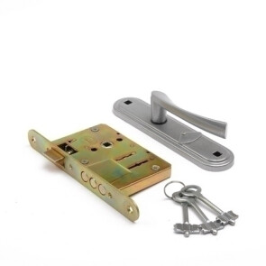 Замок врезной сувальдный с защёлкой в комплекте с ручкой «ЗВ9-4-2» 3 кл. Бриллиант