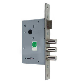 Замок врезной сувальдный с защёлкой «ЗВ 10.11» 4 кл. Хром