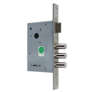 Замок врезной сувальдный с защёлкой «ЗВ 10.11» 4 кл. длинный кл. 60 мм Хром