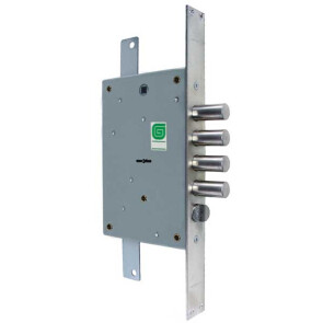 Замок врезной сувальдный с защёлкой «ЗЗВ 21.12 Т» с тягами, 5 кл. Хром