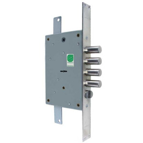 Замок врезной сувальдный с защёлкой «ЗЗВ 21.12 Т» с тягами, 5 кл. длинный кл. 54 мм Хром