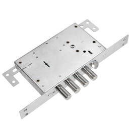 Замок врезной сувальдный с защёлкой «ЗВ 71.14 Т» с тягами, 5 кл. Хром