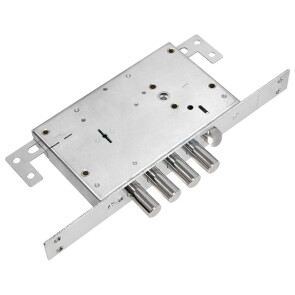 Замок врезной сувальдный с защёлкой «ЗВ 71.14 Т» с тягами, 5 кл. Хром