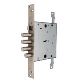 Замок врезной сувальдный с защёлкой «ЗВ9 144.1.0-Ц» с тягами, 5 кл. Хром
