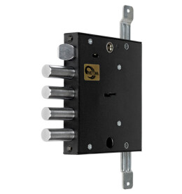 Замок врезной сувальдный с защёлкой «ЗВ9 153.1.0» с тягами (без лицевой планки), 5 кл. ключ 60 мм Черный