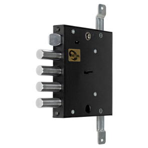 Замок врезной сувальдный с защёлкой «ЗВ9 153.1.0» с тягами (без лицевой планки), 5 кл. ключ 60 мм Черный