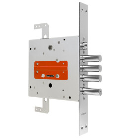 Замок врезной сувальдный с защёлкой «ЗВ9-8 МК4Т/15» с тягами, 5 кл. Хром