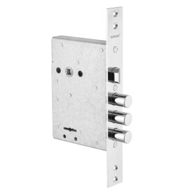 Замок врезной сувальдный с защёлкой «ЗВ9-8Г» 5 кл. Хром