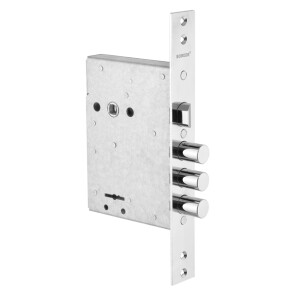 Замок врезной сувальдный с защёлкой «ЗВ9-8Г» 5 кл. Хром