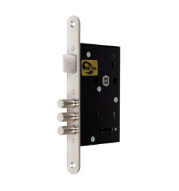 Замок врезной сувальдный с защёлкой «ЗВ9 902.0.0» 5 кл. Хром