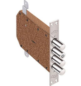 Замок врезной сувальдный «Сапфир 1.09.06» с тягами, 5 кл. Хром