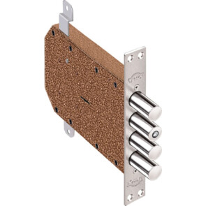 Замок врезной сувальдный «Сапфир 1.09.06» с тягами, 5 кл. Хром