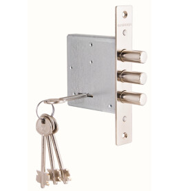Замок врезной сувальдный «ЗВ 10.01» без отв. планки, 4 кл. Хром