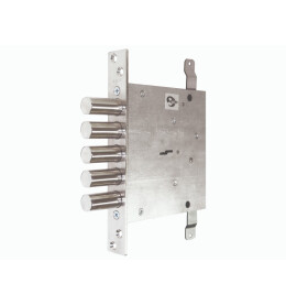 Замок врезной сувальдный «ЗВ8 140.1.1-18» с тягами, 5 кл. Хром