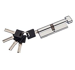 Цилиндр ключ-фиксатор 50/50 C Хром (алюм., 5 ключей)