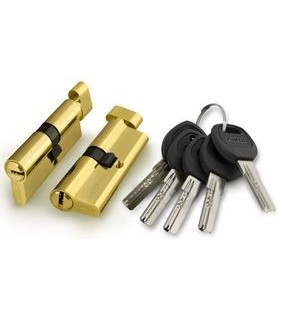 Цилиндровый механизм (A202/80) A2002Knob80(35+10+35) с вертушкой PB латунь