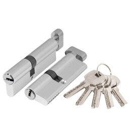 Цилиндровый механизм (AX202/100) AX2002Knob100 (40+10+50) CP хром с вертушкой