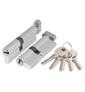 Цилиндровый механизм (AX202/100) AX2002Knob100 (50+10+40) CP хром с вертушкой