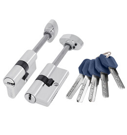 Цилиндровый механизм (Z407/90) Z4007Tang90(55+10+25) со штоком CP хром