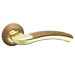 Ручка раздельная для входной и межкомнатной двери «INTRO RM AB/GP-7» Бронза/Золото