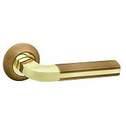 Ручка раздельная для входной и межкомнатной двери «LARGO RM AB/GP-7» Бронза/Золото