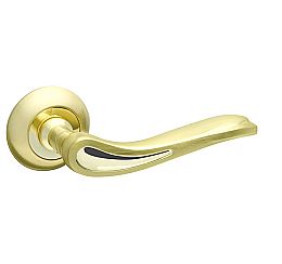 Ручка раздельная для входной и межкомнатной двери «MELODY RM SG/GP-4» МатЗолото/Золото