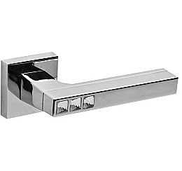 Ручка раздельная для входной и межкомнатной двери «CRYSTAL FLASH DM CP-8» Хром