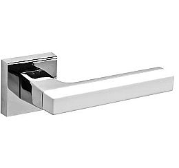Ручка раздельная для входной и межкомнатной двери «FLASH DM CP/WH-19» Хром/Белый