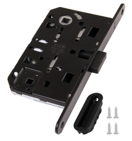 B06102.50.93.567 Защелка врезная WC (черный) с отв. пл. B02402.05.93 MEDIANA POLARIS