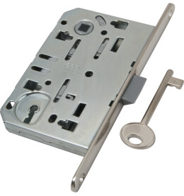 B01101.50.06.579 Корпус врезного замка под ключ (никель) MEDIANA EV. (инд.упак+B01000.40.06)