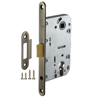 Корпус врезного замка c защёлкой PLASTP85C-50 (P85C-50) AB бронза