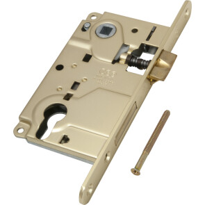 Корпус врезного замка под цилиндр CENTRO B01025.50.03 ригель+защёлка (латунь)