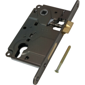 Корпус врезного замка под цилиндр CENTRO B01025.50.12 ригель+защёлка (античная бронза)