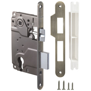 Корпус врезного замка c защёлкой METLH25-50 Box (LH 25-50) AB бронза