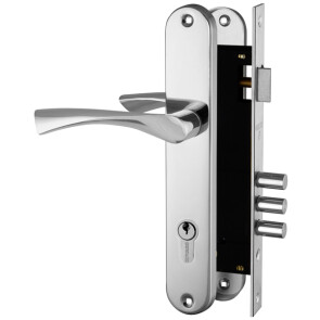 Замок цилиндровый с в комплекте с ручкой LOCKSET.9011 (SET F9011) CP хром