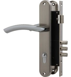 Замок цилиндровый с в комплекте с ручкой LOCKSET.9013 (SET F9011) SN/CP мат.никель