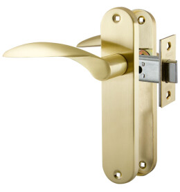 Защелка межкомнатная врезная в комплекте с ручкой «SET F2012 SG» МатЗолото