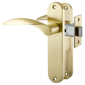 Защелка межкомнатная врезная в комплекте с ручкой «SET F2012 SG» МатЗолото