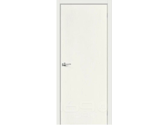 Дверь межкомнатная Браво-0 Эмаль, Whitey, глухая, без стекла, каркасно-щитовая