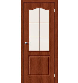 Дверь межкомнатная 32С Финиш Флекс, Л-01 (ИталОрех), остекленная, magic fog, каркасно-щитовая